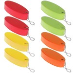 LOCOLO 8Pcs Oval Foam Floating Keychain, 4 Colors - Red, Green, Yellow, Orange - Waterproof, Tear Proof, Stain Resistant - Ideal for Boating, Fishing, Surfing, Sailing & Outdoor Sports