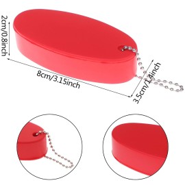 LOCOLO 8Pcs Oval Foam Floating Keychain, 4 Colors - Red, Green, Yellow, Orange - Waterproof, Tear Proof, Stain Resistant - Ideal for Boating, Fishing, Surfing, Sailing & Outdoor Sports