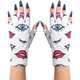 ManiGlovz - The Original UPF 50+ UV Light Protective Nail Gloves | Gel Manicure Gloves and Anti UV Fingerless Gloves for Women | Can be Used as Sun Protection Gloves for Driving | Lipstick and Lashes