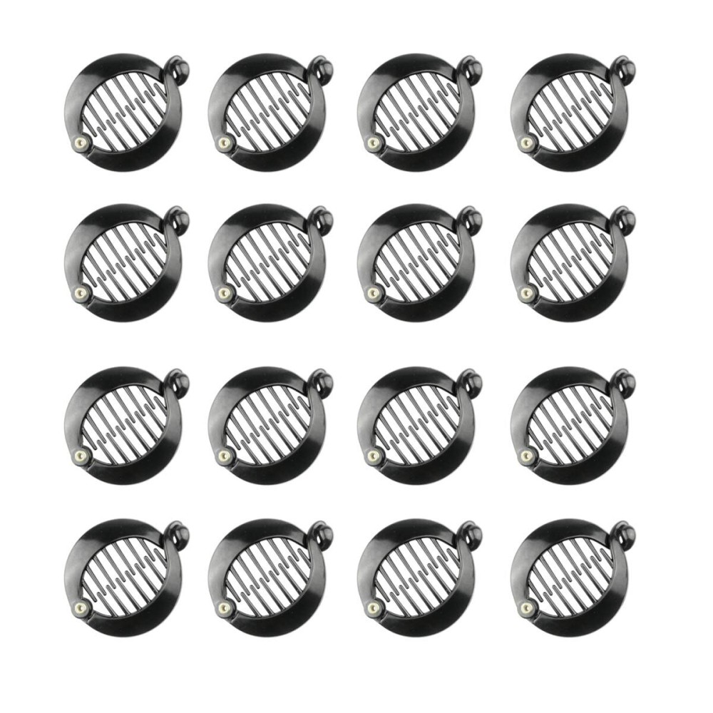16pcs 2.5 Hair Clips Hair Combs Round Pins Banana Clip Ponytail Holder Hair Accessories for Women Girls, Black