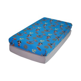 Everyday Kids 2 Pack Fitted Boys Crib Sheet, 100% Soft Breathable Microfiber Baby Sheet, Fits Standard Size Crib Mattress 28in x 52in, Nursery Sheet - Pirates/Grey