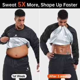 HOTSUIT Sauna Suit Men Anti Rip Sweat Suits Gym Boxing Workout Jackets Pants