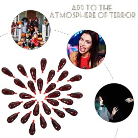 Happyyami 30pcs Fake Blood Pill Vampire Capsules Horror Funny Trick Toys for Halloween Fancy Dress Joke Party Trick Favors