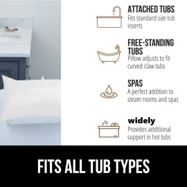 Focket Bath Pillow,Non-Slip Soft PVC Inflated Bathtub Spa Pillow Bath Cushion with Suction Cups,Helps Support Neck for All Bathtub,Hot Tub,Jacuzzi and Home Spa(White) Focket Bath Pillow,Non-Slip Soft PVC Inflated Bathtub Spa Pillow Bath Cushion with Suction Cups,Helps Support Neck for All Bathtub,Hot Tub,Jacuzzi and Home Spa(White)