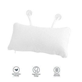 Focket Bath Pillow,Non-Slip Soft PVC Inflated Bathtub Spa Pillow Bath Cushion with Suction Cups,Helps Support Neck for All Bathtub,Hot Tub,Jacuzzi and Home Spa(White) Focket Bath Pillow,Non-Slip Soft PVC Inflated Bathtub Spa Pillow Bath Cushion with Suction Cups,Helps Support Neck for All Bathtub,Hot Tub,Jacuzzi and Home Spa(White)