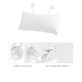 Focket Bath Pillow,Non-Slip Soft PVC Inflated Bathtub Spa Pillow Bath Cushion with Suction Cups,Helps Support Neck for All Bathtub,Hot Tub,Jacuzzi and Home Spa(White) Focket Bath Pillow,Non-Slip Soft PVC Inflated Bathtub Spa Pillow Bath Cushion with Suction Cups,Helps Support Neck for All Bathtub,Hot Tub,Jacuzzi and Home Spa(White)