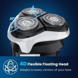 Electric Razor for Men, SweetLF Cordless 3D Rotary Shaver, Waterproof Wet & Dry, Type C Charging, Plug & Play, Rechargeable with Pop-up Trimmer, (Includes 3 Extra Blades), Black Electric Razor for Men, SweetLF Cordless 3D Rotary Shaver, Waterproof Wet & Dry, Type C Charging, Plug & Play, Rechargeable with Pop-up Trimmer, (Includes 3 Extra Blades), Black