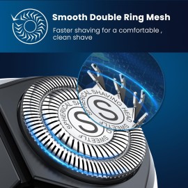 Electric Razor for Men, SweetLF Cordless 3D Rotary Shaver, Waterproof Wet & Dry, Type C Charging, Plug & Play, Rechargeable with Pop-up Trimmer, (Includes 3 Extra Blades), Black Electric Razor for Men, SweetLF Cordless 3D Rotary Shaver, Waterproof Wet & Dry, Type C Charging, Plug & Play, Rechargeable with Pop-up Trimmer, (Includes 3 Extra Blades), Black
