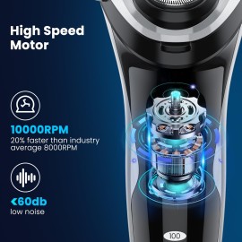 Electric Razor for Men, SweetLF Cordless 3D Rotary Shaver, Waterproof Wet & Dry, Type C Charging, Plug & Play, Rechargeable with Pop-up Trimmer, (Includes 3 Extra Blades), Black Electric Razor for Men, SweetLF Cordless 3D Rotary Shaver, Waterproof Wet & Dry, Type C Charging, Plug & Play, Rechargeable with Pop-up Trimmer, (Includes 3 Extra Blades), Black