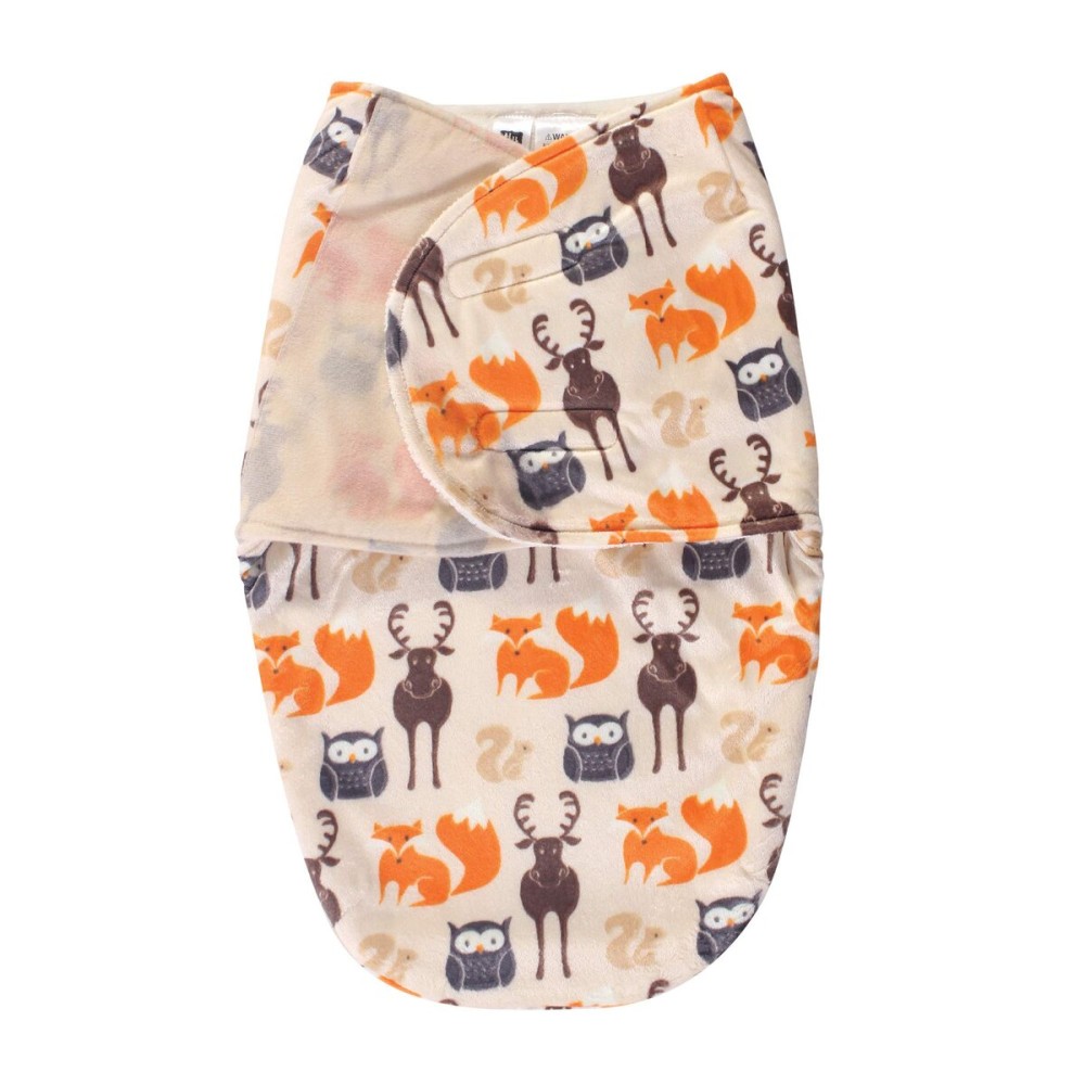 Hudson Baby Unisex Baby Plush Swaddle Wrap, Forest, 0-3 Months