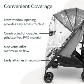 UPPAbaby G-Link and G-Link V2 Rain Shield Waterproof and Windproof Coverage Ventilated Design Quick Attachment Easy Access to Child