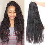 Leeven 8 Packs Pre-Twisted Passion Twists 12 Roots/pack Synthetic Crochet Hair Extensions 22 Inch Ombre Crochet Passion Twist Braiding Hair Curly Ends Twist Hair(2)