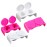 4 Pieces Plastic Double Dappen Dish Plastics Nail Art Tools Bowl Cup Soaking Dappen Dish with Lid for Mixing Acrylic Powder Liquid Nail Art Manicures Products, White and Rose-Red