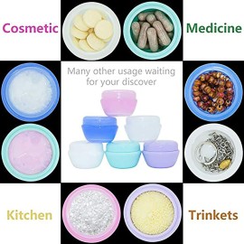 VEAIDE Travel Accessories Toiletry Containers, 1 oz Plastic Little Jars for Creams, Compact Travel Size Containers with Leak proof Lids for Face Hand Body Cream (6 Pieces)