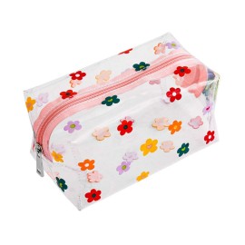 Cute Crystal Clear Cosmetic Bags, Travel Toiletry Clear Makeup Bags, Portable Makeup Brushes Kit Storage Bag, Waterproof Cartoon Organization For Women Girls (Floral) Cute Crystal Clear Cosmetic Bags, Travel Toiletry Clear Makeup Bags, Portable Makeup Brushes Kit Storage Bag, Waterproof Cartoon Organization For Women Girls (Floral)
