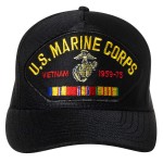 Artisan Owl Officially Licensed United States Marine Corps Vietnam Veteran Emblem Patch Hat - Adjustable Baseball Cap (Black)