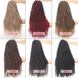 Leeven 22 Inch 8 packs Pre-twisted Passion Twist Crochet Hair 12 Roots/pack Pre-looped Crochet Braids Hair for Passion Twist Braiding Hair Natural Black Twists Hair