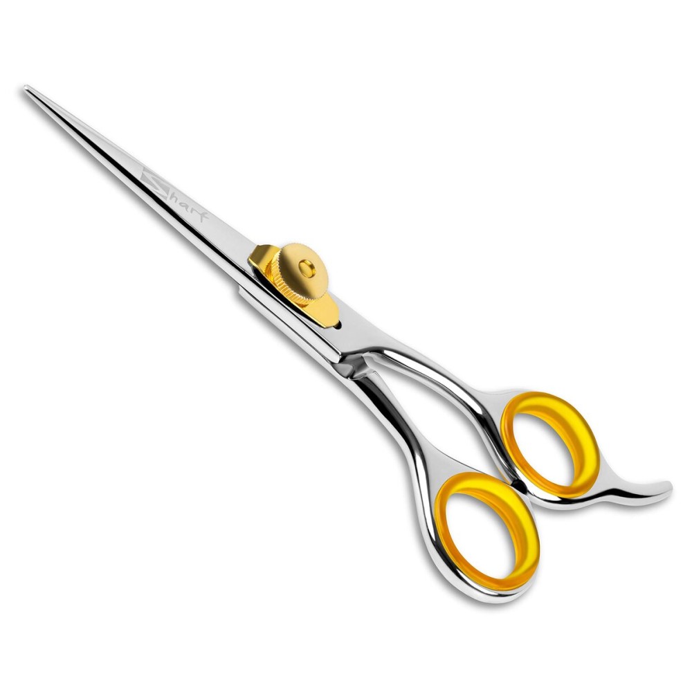 SHARF Professional 5.75 Straight Barber Scissors: Sharp 440c Japanese Stainless Steel Hair Cutting Shears For Men & Women| Gold Touch Series Trimming Scissors w/Easy Grip Handles SHARF Professional 5.75 Straight Barber Scissors: Sharp 440c Japanese Stainless Steel Hair Cutting Shears For Men & Women| Gold Touch Series Trimming Scissors w/Easy Grip Handles