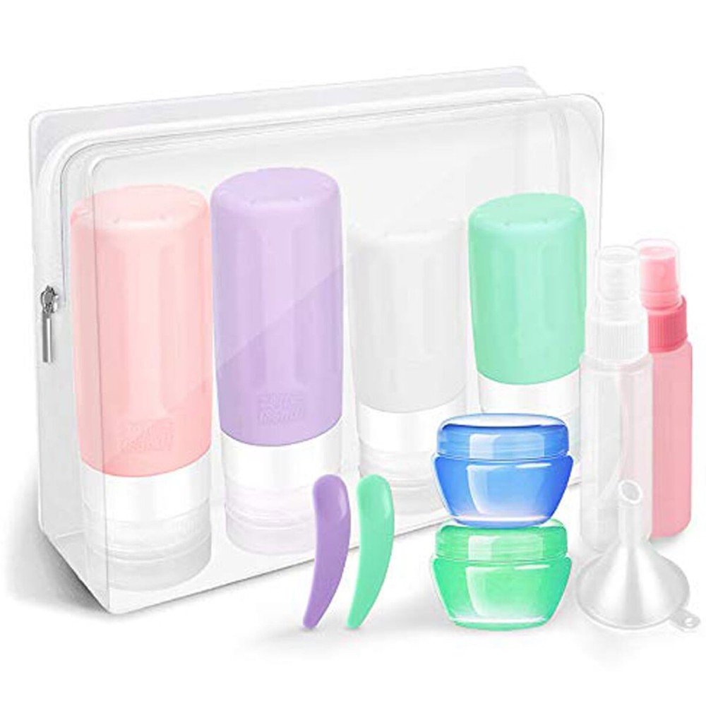 Vitog Travel Bottles for Toiletries Leak Proof Silicone Set TSA Approved Travel Size Containers Refillable Accessories Lotion Shampoo Conditioner Bottles with Toiletry Bag for Outdoor