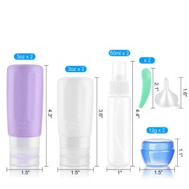 Vitog Travel Bottles for Toiletries Leak Proof Silicone Set TSA Approved Travel Size Containers Refillable Accessories Lotion Shampoo Conditioner Bottles with Toiletry Bag for Outdoor