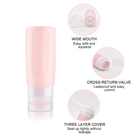 Vitog Travel Bottles for Toiletries Leak Proof Silicone Set TSA Approved Travel Size Containers Refillable Accessories Lotion Shampoo Conditioner Bottles with Toiletry Bag for Outdoor