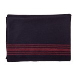 Farm Blue Wool Blanket - Military Style - Thick & Lightweight Army Camping Blankets 80 x 62 - Large Camp Survival Blankets for Car, Hiking, Backpacking & Outdoor Festivals (Navy with Red Stripes)