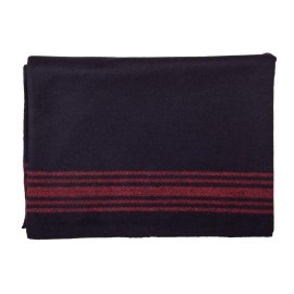Farm Blue Wool Blanket - Military Style - Thick & Lightweight Army Camping Blankets 80 x 62 - Large Camp Survival Blankets for Car, Hiking, Backpacking & Outdoor Festivals (Navy with Red Stripes)