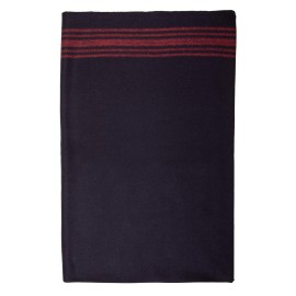 Farm Blue Wool Blanket - Military Style - Thick & Lightweight Army Camping Blankets 80 x 62 - Large Camp Survival Blankets for Car, Hiking, Backpacking & Outdoor Festivals (Navy with Red Stripes)