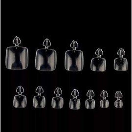 DNHCLL 600 PCS 12 Sizes False Toenails Full Cover Artificial French Acrylic Toenails for Nail Salons and DIY Nail Art (Transparent)