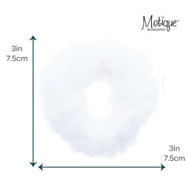 Small Fuzzy Fur Scrunchies Furry Pony Holder - Set of 2 - White Small Fuzzy Fur Scrunchies Furry Pony Holder - Set of 2 - White