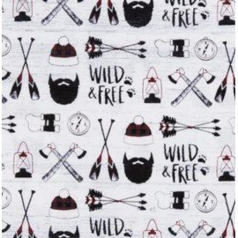 Wild + Free Baby Boy Burp Cloth Set of 5, MEG Original, Buffalo Plaid Woodland 104