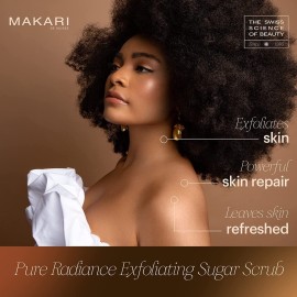 Makari Pure Radiance Exfoliating Face Scrub (5.92 fl oz) | Exfoliating Body Scrub | Skin Care Hand and Body Exfoliator with Papaya, Pineapple and Pomegranate Exfoliant
