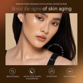 Makari Pure Radiance Exfoliating Face Scrub (5.92 fl oz) | Exfoliating Body Scrub | Skin Care Hand and Body Exfoliator with Papaya, Pineapple and Pomegranate Exfoliant