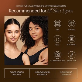 Makari Pure Radiance Exfoliating Face Scrub (5.92 fl oz) | Exfoliating Body Scrub | Skin Care Hand and Body Exfoliator with Papaya, Pineapple and Pomegranate Exfoliant