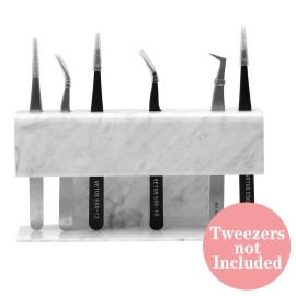 Lash Extension Supplies Tweezer Holder Stand GEMERRY Eyelash Extension Supplies Accessories Tools Acrylic Display Storage 8 Pcs Tweezers Shelf Holder (Marbling)
