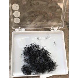 6D PREMADE (HAND MADE) FAN LASHES (500 FANS/TRAY) FOR EYELASH EXTENSION, C CURL AND D CURL, 0.07 THICKNESS, LENGTH FROM 10MM-15MM (D12mm6D)