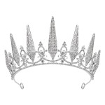 SWEETV Baroque Wedding Tiara for Women, Silver Pageant Tiaras and Crowns, Costume Party Accessories for Birthday Halloween Prom