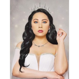 SWEETV Baroque Wedding Tiara for Women, Silver Pageant Tiaras and Crowns, Costume Party Accessories for Birthday Halloween Prom