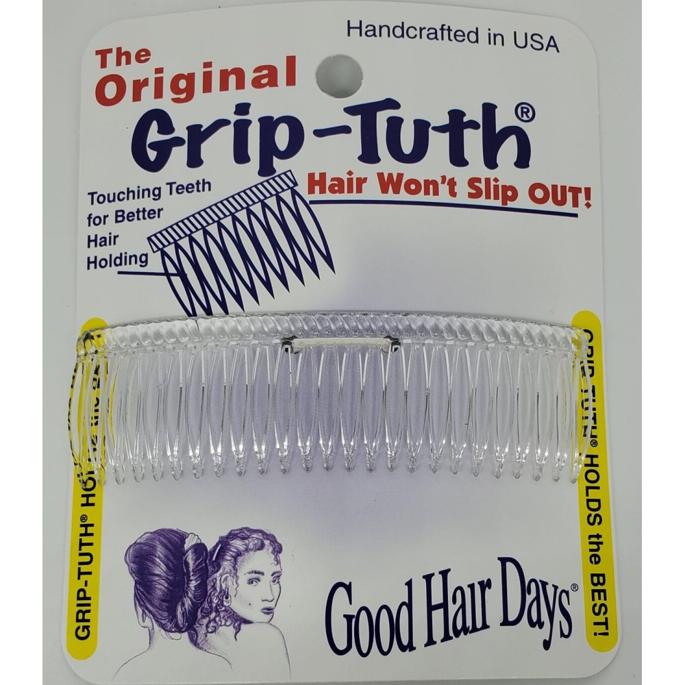 Good Hair Days Grip-Tuth Shorty Comb - Decorative Side Comb for Hairstyling, Hair Decorative and Fine, Thin Hair (Crystal, 1 Count - 3  inch) Good Hair Days Grip-Tuth Shorty Comb - Decorative Side Comb for Hairstyling, Hair Decorative and Fine, Thin Hair (Crystal, 1 Count - 3  inch)