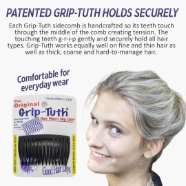 Good Hair Days Grip-Tuth Shorty Comb - Decorative Side Comb for Hairstyling, Hair Decorative and Fine, Thin Hair (Crystal, 1 Count - 3  inch) Good Hair Days Grip-Tuth Shorty Comb - Decorative Side Comb for Hairstyling, Hair Decorative and Fine, Thin Hair (Crystal, 1 Count - 3  inch)