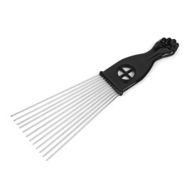 Folansy Afro Comb Metal African American Pick Comb Hairdressing Styling Tool, 2 Pack (Black-4, 2piece Assortment, Wide Teeth, Classic Black Fist Design, For Curly Hair and Afro Hairstyle) Folansy Afro Comb Metal African American Pick Comb Hairdressing Styling Tool, 2 Pack (Black-4, 2piece Assortment, Wide Teeth, Classic Black Fist Design, For Curly Hair and Afro Hairstyle)