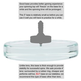 DjuiinoStar 3 Spinning Top Base, Highly Polished by Hand, 30cm Focal Length (Single Concave), Diameter 3/7.8cm, Thickness 0.55/1.4cm, Weight 0.38lb