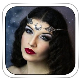 CanB Boho Moon Head chain Charm Vintage Hair Chain Festival Forehead Hair Jewelry Silver Gypsy Headpiece Hair Accessories for Women