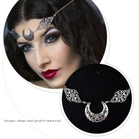 CanB Boho Moon Head chain Charm Vintage Hair Chain Festival Forehead Hair Jewelry Silver Gypsy Headpiece Hair Accessories for Women CanB Boho Moon Head chain Charm Vintage Hair Chain Festival Forehead Hair Jewelry Silver Gypsy Headpiece Hair Accessories for Women