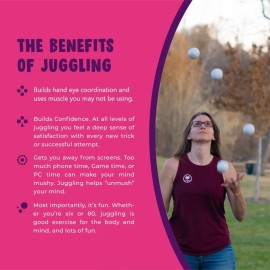 Zeekio Tie Dye Festival Juggling Balls - [Set of 3] 6-Panel Balls, Millet Field, 120g Each, Pink/Blue/White Swirl