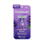 Skintimate Exotic Violet Blooms 4-Blade Disposable Razors - 4 ct