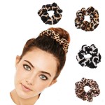 LOVEF Fashion 5 Pieces Velvet Leopard Hair Scrunchies Ponytail Holder Bun Maker Hair Accessories Mixed Colors