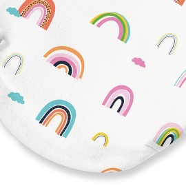 SwaddleMe Original Organic Swaddle 2-pk, 100% Organic Cotton Adjustable Baby Wrap, Small (0-3 Months, 7-14 lbs, up to 26), Chasing Rainbows