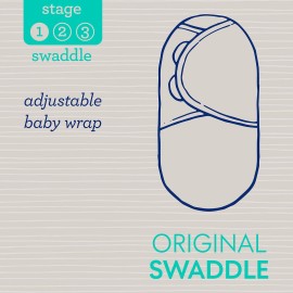 SwaddleMe Original Organic Swaddle 2-pk, 100% Organic Cotton Adjustable Baby Wrap, Small (0-3 Months, 7-14 lbs, up to 26), Chasing Rainbows