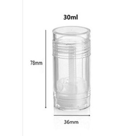 Clear Empty Plastic Round Deodorant Containers,Round Shape Bottom Filling Stick Deodorant Container Twist Up Stick Tube (C)